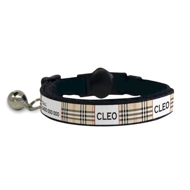 Cat Collar - Very Furberry in Oatmeal, Blue or Pink