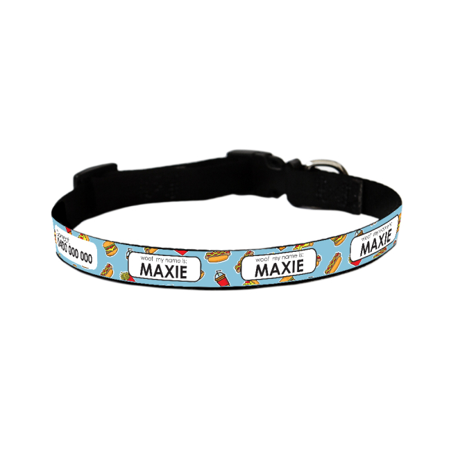 Dog Collar - Fast Food in a Variety of Colours