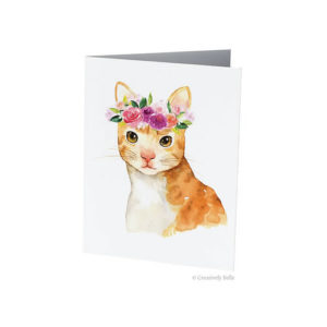 Cat Card Floral Kitty