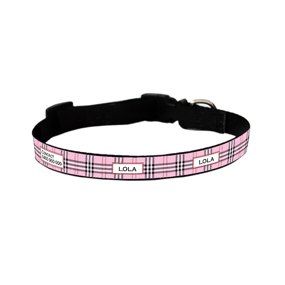 Personalised Dog Collar - Very Furberry in Pink