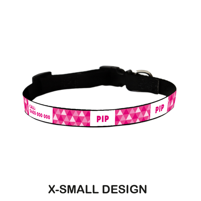 Dog Collar - Triangles Pink